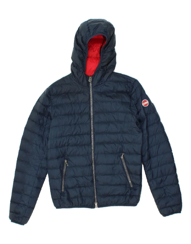 men's coat jackets -COLMAR Boys Hooded Padded Jacket 15-16 Years Navy Blue Nylon