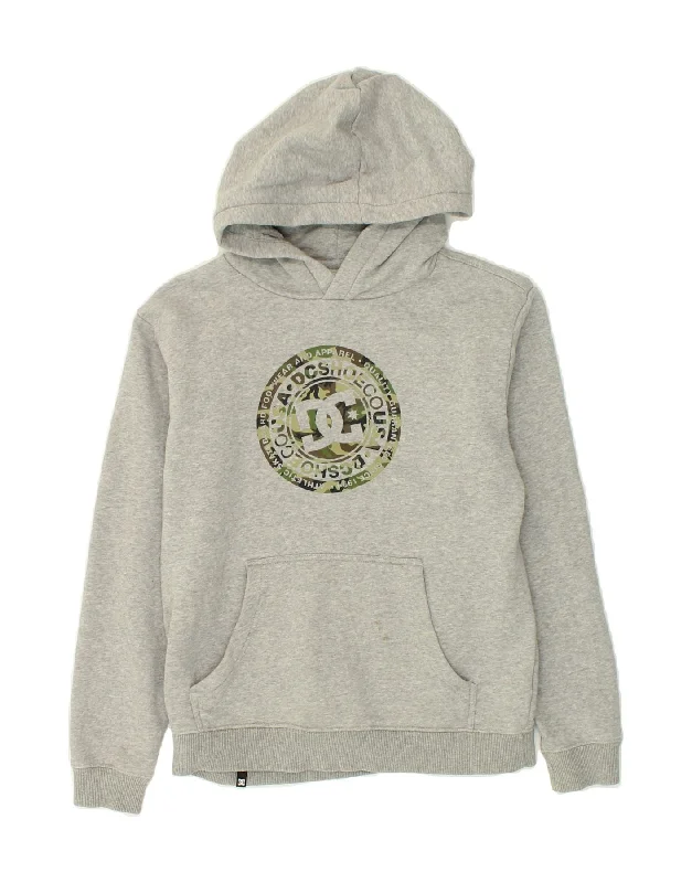 men's hoodies for layering -DC Boys Graphic Hoodie Jumper 13-14 Years Large Grey Cotton