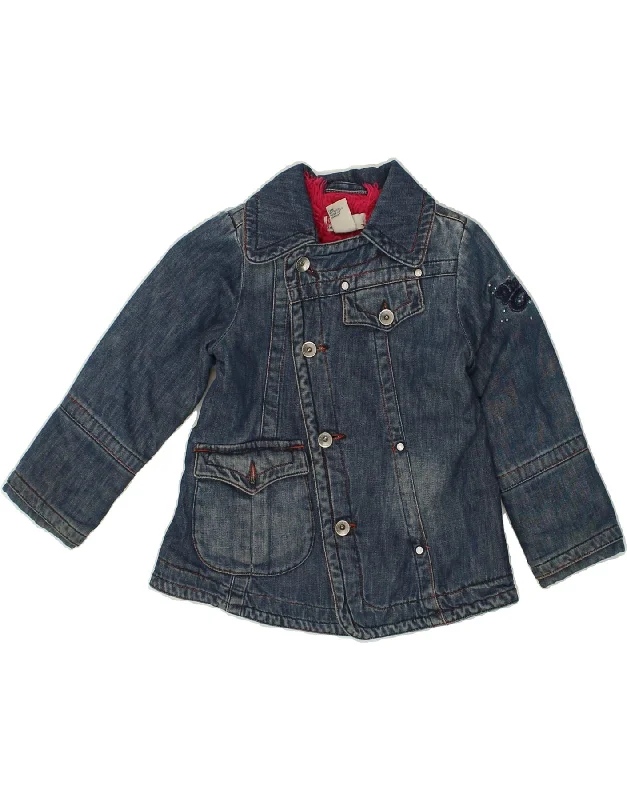 men's slim-fit jackets -DIESEL Girls Denim Jacket 2-3 Years Navy Blue Cotton