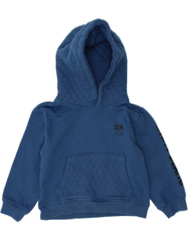 men's stylish sports hoodies -DKNY Baby Boys Graphic Hoodie Jumper 18-24 Months Blue Cotton