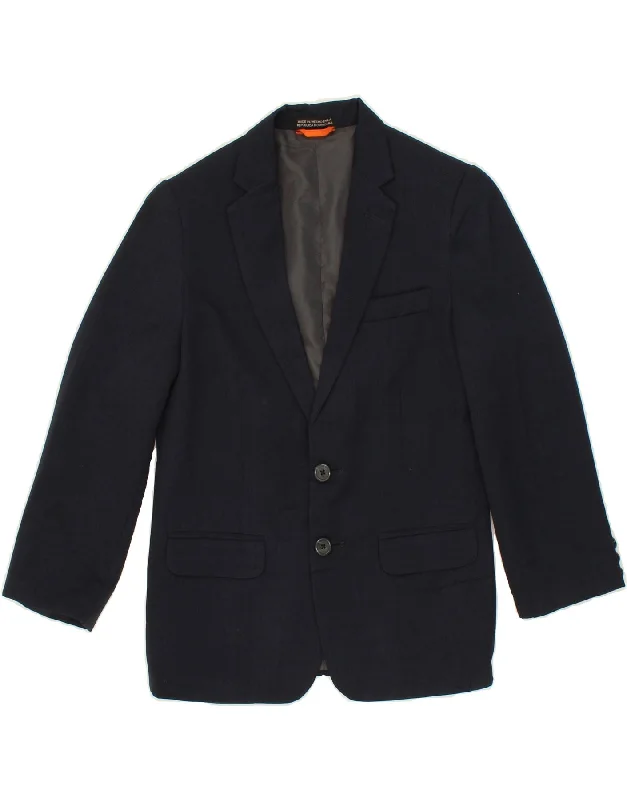 men's tailored jackets -DOCKERS Boys 2 Button Blazer Jacket 9-10 Years Navy Blue Polyester