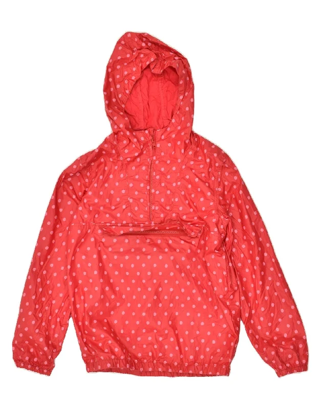 men's softshell outdoor jackets -FAT FACE Girls Hooded Anorak Waxed Jacket 12-13 Years Red Polka Dot Cotton