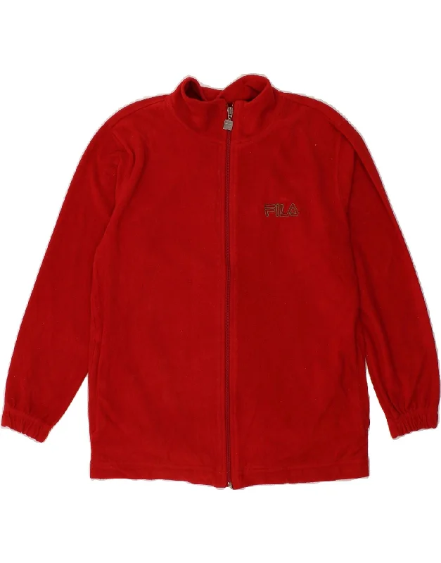 men's urban jackets -FILA Boys Fleece Jacket 13-14 Years Red Polyester