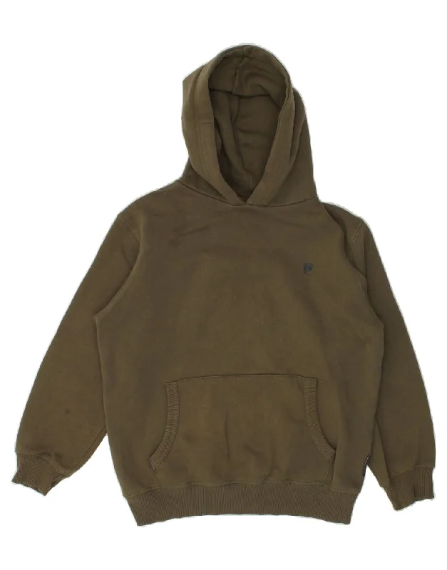 men's athletic sweatshirts -FRENCH CONNECTION Boys Hoodie Jumper 13-14 Years Khaki Cotton