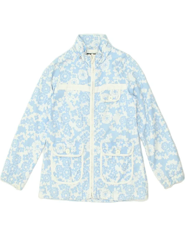 men's bomber jackets -GANT Girls Bomber Jacket 9-10 Years Large Blue Floral Cotton