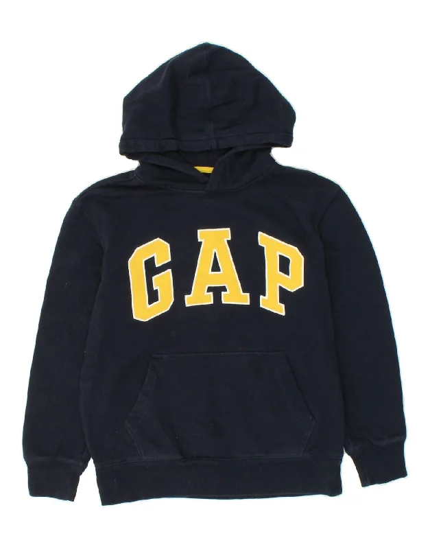 casual wear sweatshirts for men -GAP Boys Graphic Hoodie Jumper 14-15 Years XL Navy Blue Cotton