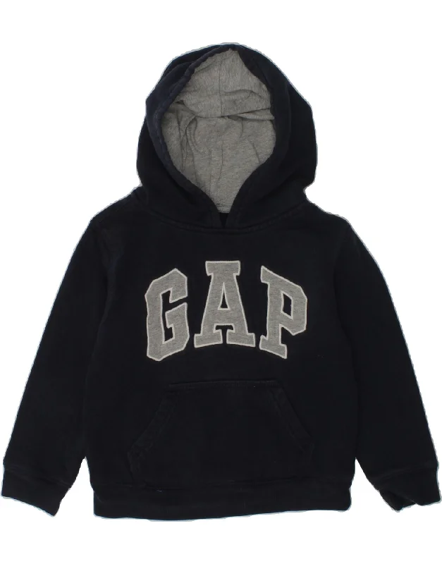 men's hoodie for weekend wear -GAP Boys Graphic Hoodie Jumper 4-5 Years Navy Blue Cotton