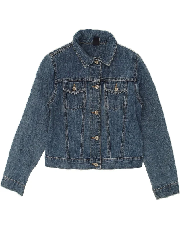 men's softshell outdoor jackets -GAP Girls Crop Denim Jacket 11-12 Years XL  Blue