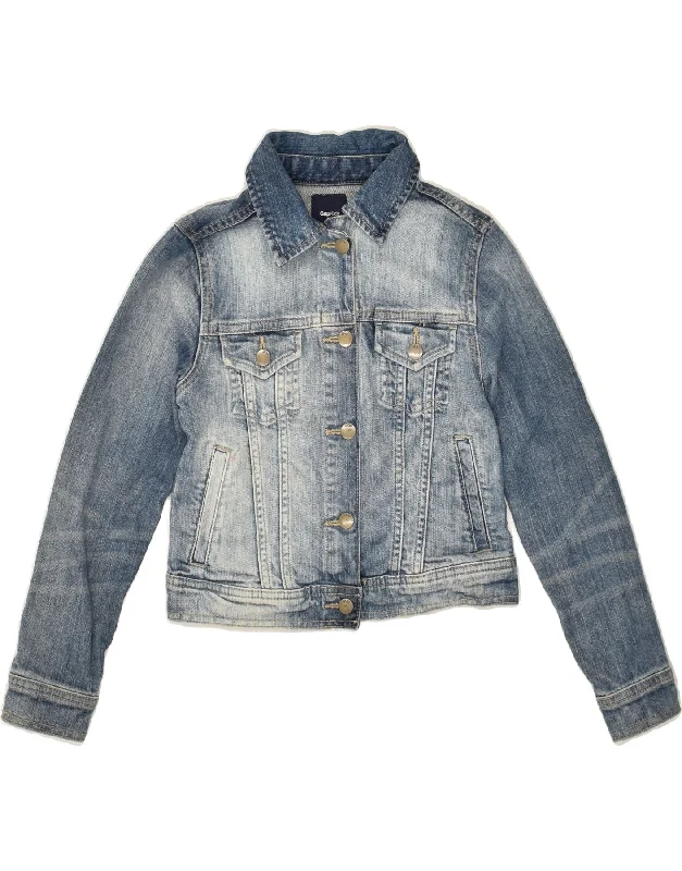 men's soft fleece jackets -GAP Girls Denim Jacket 8-9 Years Medium  Blue Cotton