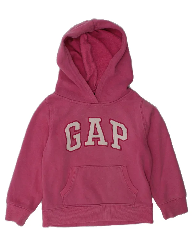 men's stylish sports hoodies -GAP Girls Graphic Hoodie Jumper 3-4 Years Pink Cotton