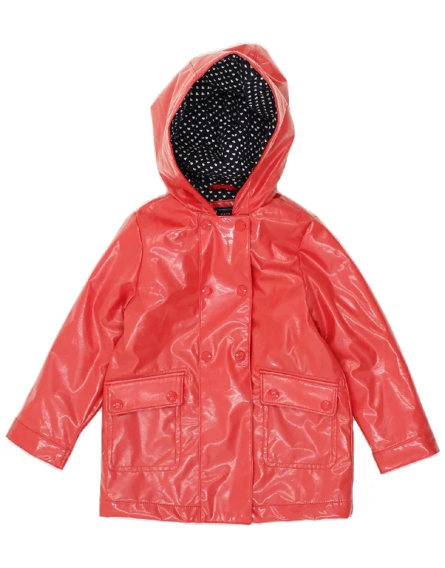 men's functional winter jackets -GAP Girls Hooded Leather Jacket 4-5 Years Pink Polyurethane