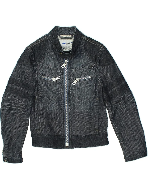 men's fleece-lined jackets -GAS Boys Denim Jacket 7-8 Years Navy Blue Cotton