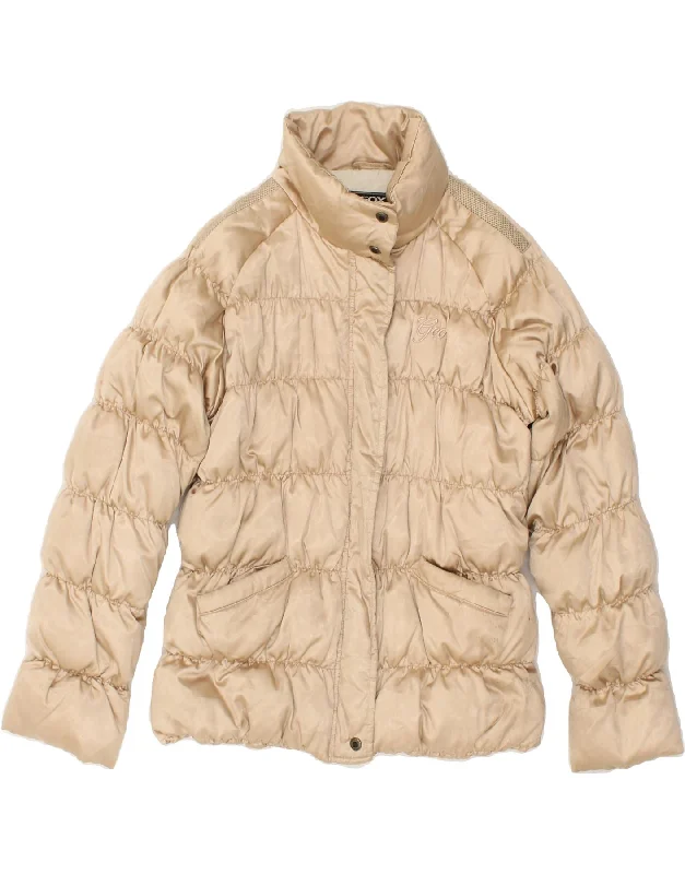 men's waterproof jackets -GEOX Girls Padded Jacket 9-10 Years Beige Polyamide