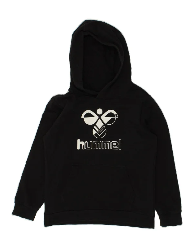 comfortable sweatshirts for men -HUMMEL Boys Graphic Hoodie Jumper 8-9 Years Black