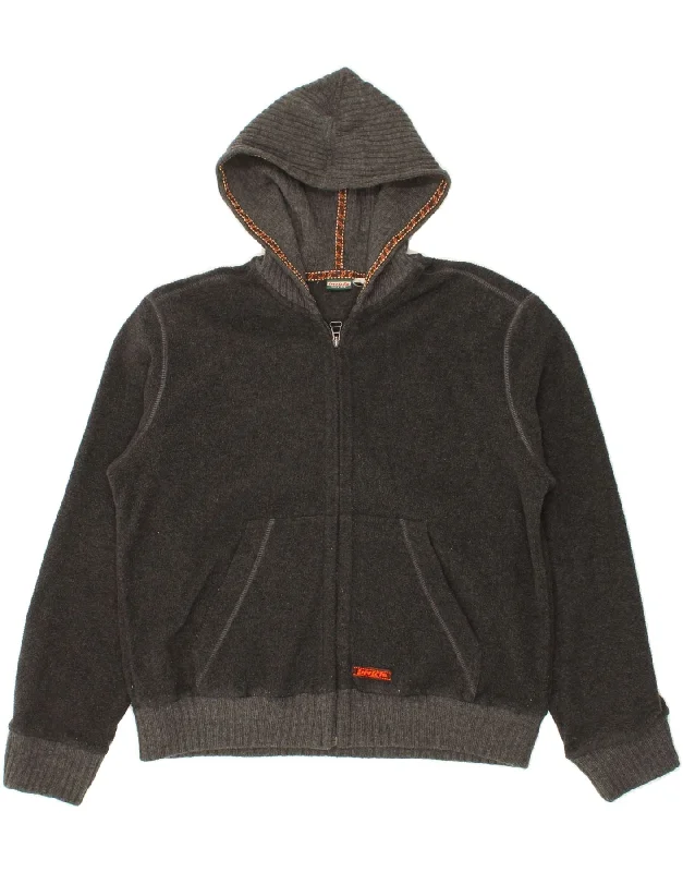 men's trendy jackets for winter -INVICTA Boys Hooded Fleece Jacket 15-16 Years Grey Polyester