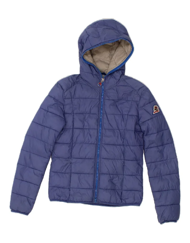 men's classic bomber jackets -INVICTA Boys Hooded Padded Jacket 10-11 Years XS Blue Polyamide