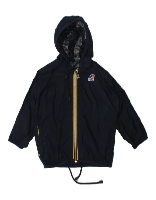 men's down jackets -K-WAY Baby Boys Hooded Rain Jacket 18-24 Months Navy Blue Polyamide