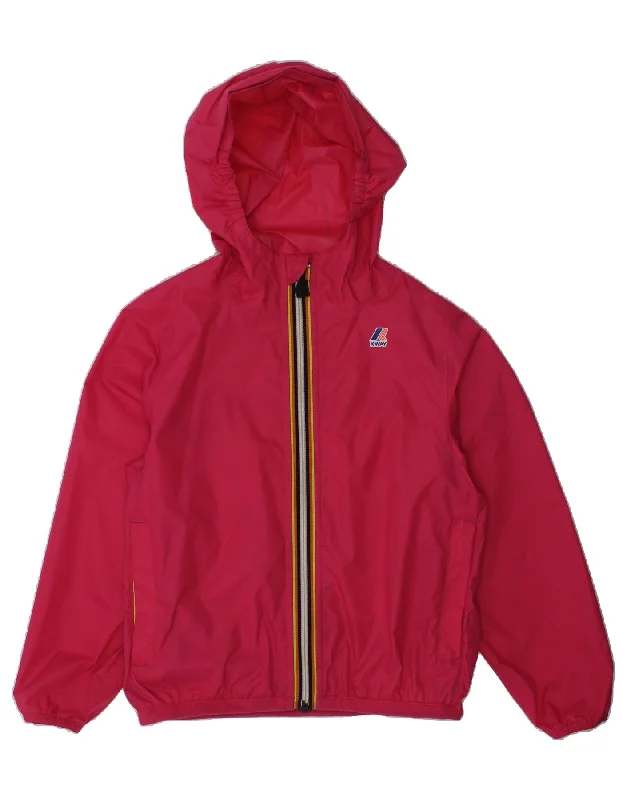 men's puffer jackets -K-WAY Girls Hooded Rain Jacket 5-6 Years Pink Polyamide