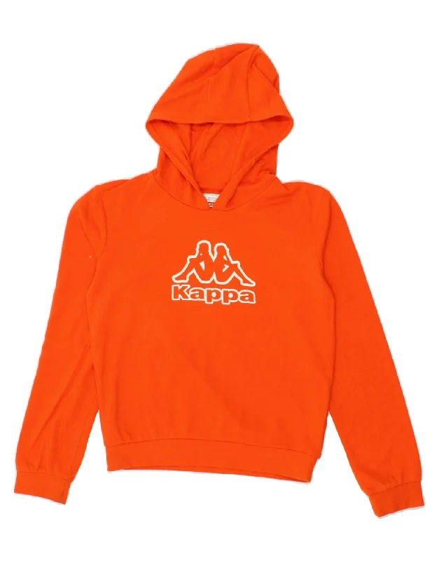 men's lightweight fleece hoodies -KAPPA Boys Graphic Hoodie Jumper 13-14 Years Orange Cotton