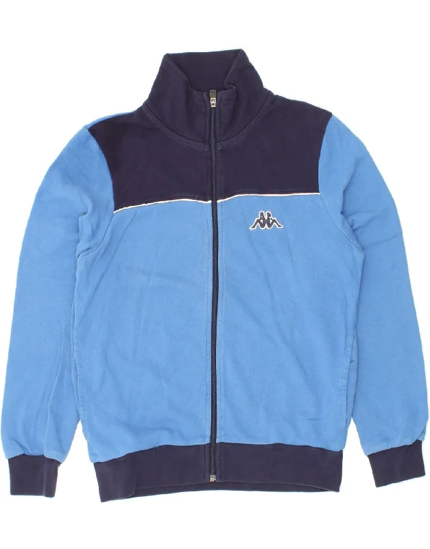 men's stylish leather jackets -KAPPA Boys Tracksuit Top Jacket 13-14 Years Blue Cotton