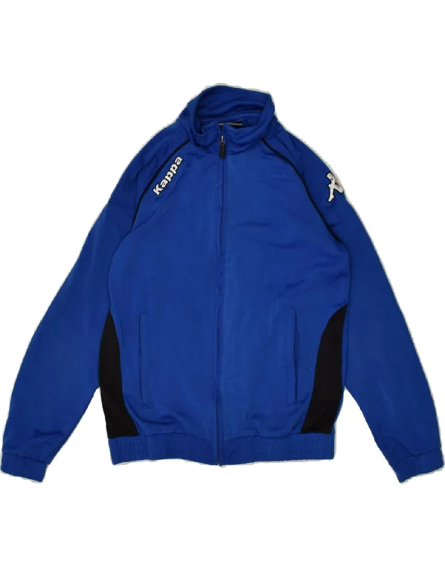 men's outdoor adventure jackets -KAPPA Boys Tracksuit Top Jacket 9-10 Years Blue Colourblock Polyester