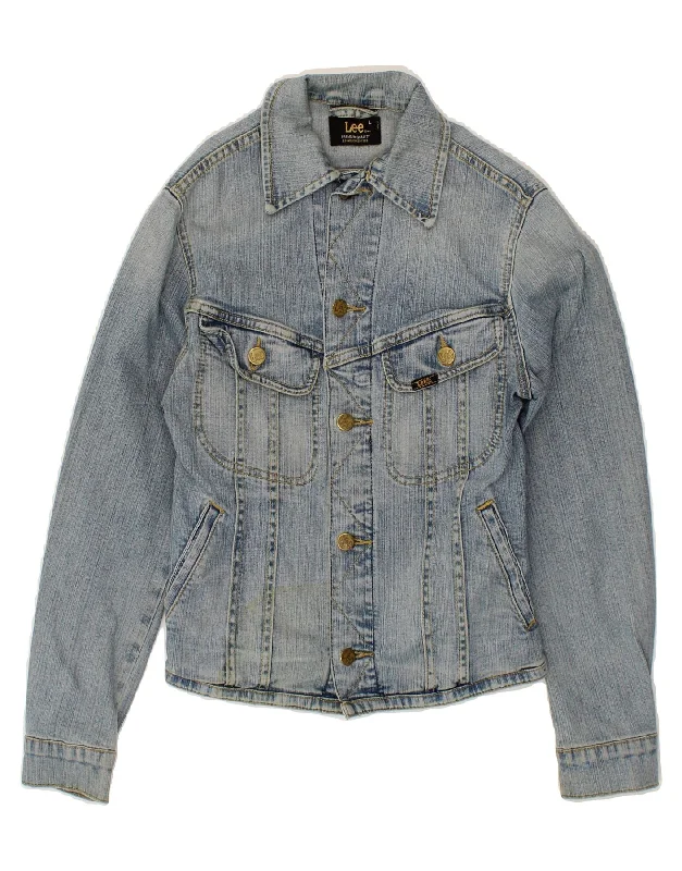 men's denim jackets -LEE Girls Denim Jacket 9-10 Years Large Blue Cotton