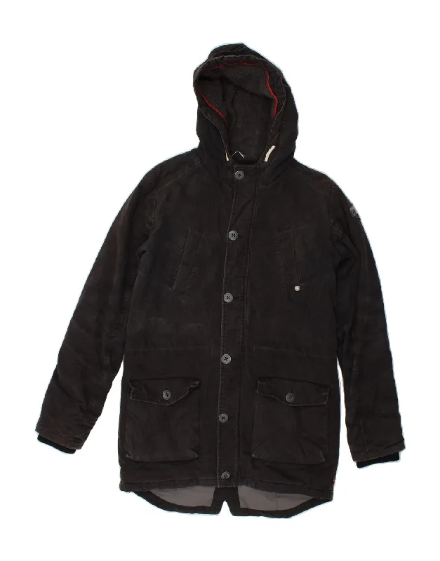 men's zip jackets for hiking -LEVI'S Boys Hooded Parka Jacket 15-16 Years Black