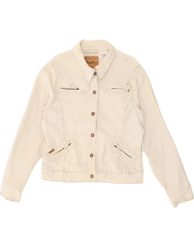 men's casual outerwear jackets -LEVI'S Girls Signature Bomber Corduroy Jacket 12-13 Years Large Off White