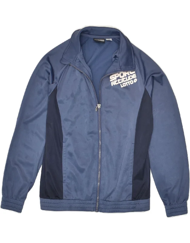 men's modern jacket styles -LOTTO Boys Graphic Tracksuit Top Jacket 11-12 Years Medium Navy Blue