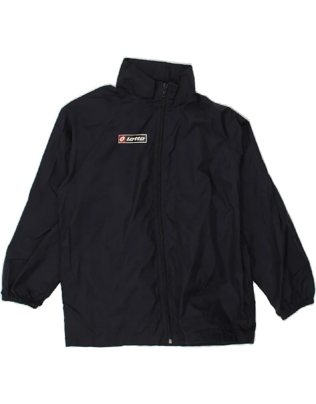 men's trench coats for winter -LOTTO Boys Rain Jacket 7-8 Years XS Navy Blue Nylon