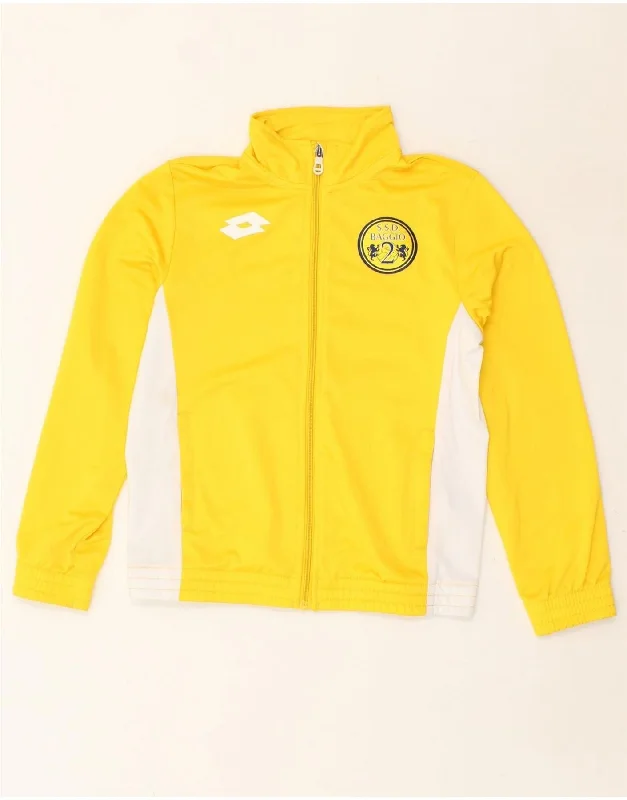 men's full zip jackets -LOTTO Boys Tracksuit Top Jacket 11-12 Years Medium Yellow Colourblock