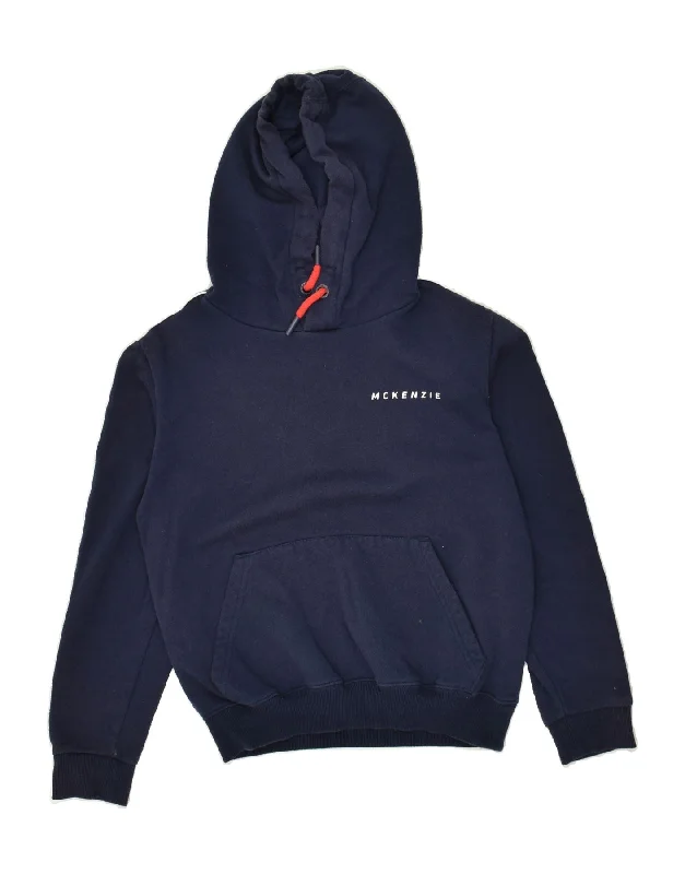 cotton hoodies for men -MCKENZIE Boys Graphic Hoodie Jumper 10-11 Years Navy Blue