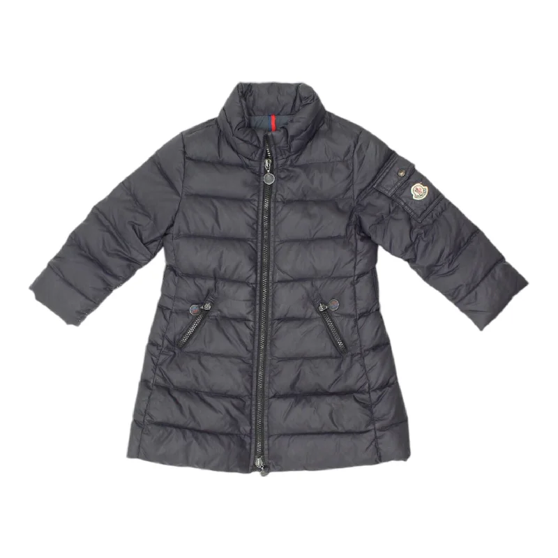 men's casual zip jackets -Moncler Kids Navy Puffer Coat | Vintage Luxury Designer Boys Girls Padded Jacket