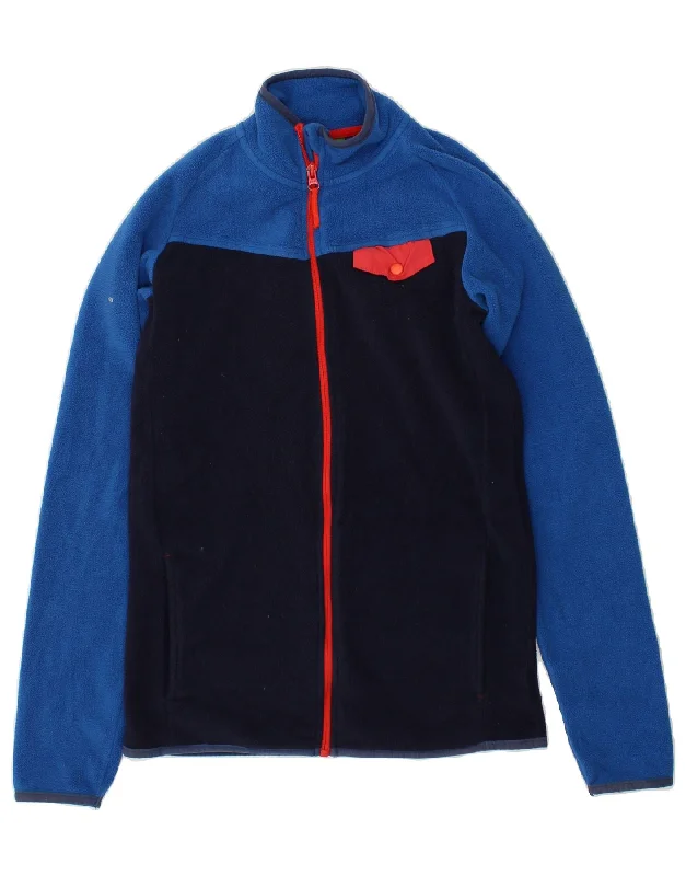 men's multi-pocket jackets -MOUNTAIN WAREHOUSE Boys Fleece Jacket 12-13 Years Navy Blue Colourblock