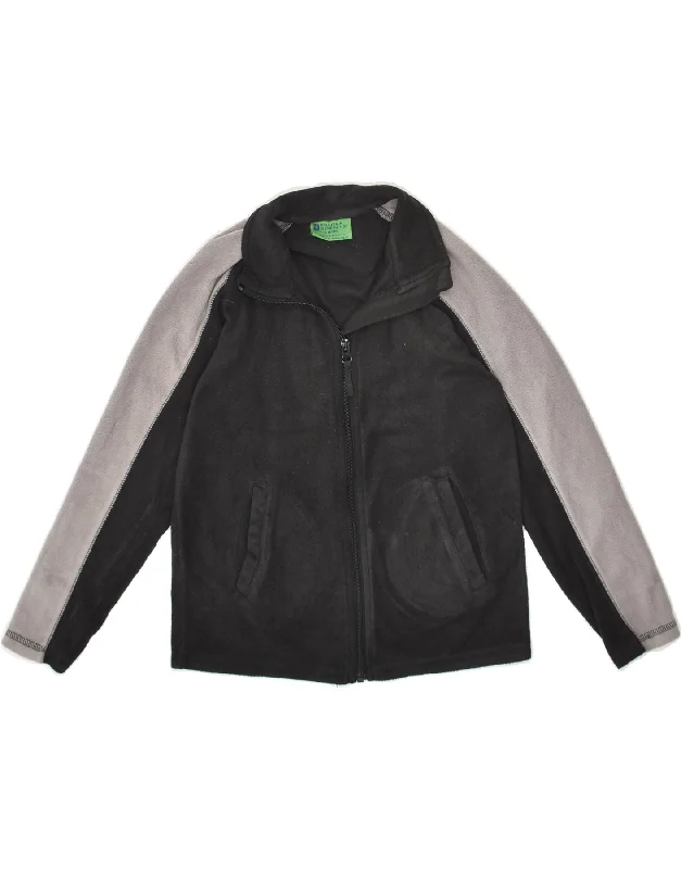 men's slim-fit jackets -MOUNTAIN WAREHOUSE Boys Fleece Jacket 9-10 Years Black Colourblock