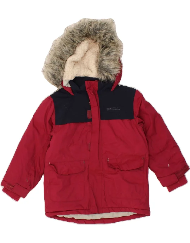 men's classic jackets -MOUNTAIN WAREHOUSE Boys Hooded Windbreaker Jacket 3-4 Years Red