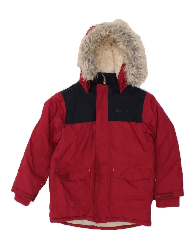 men's outdoor waterproof jackets -MOUNTAIN WAREHOUSE Boys Hooded Windbreaker Jacket 7-8 Years Red