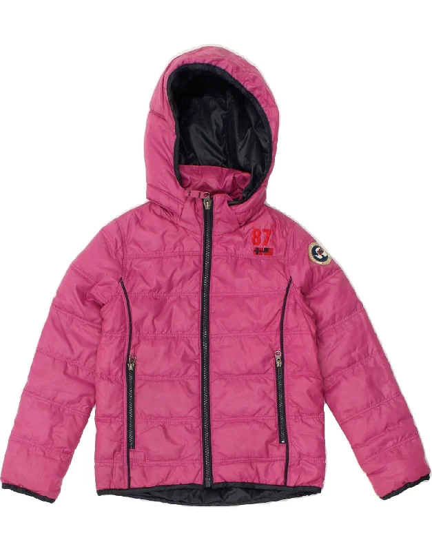 men's fashion jackets -NAPAPIJRI Girls Hooded Padded Jacket 3-4 Years Pink Polyester