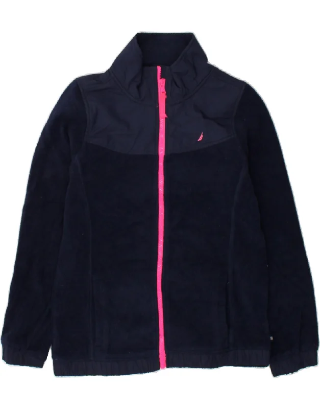 men's casual blazer jackets -NAUTICA Girls Fleece Jacket 12-13 Years Large Navy Blue Polyester