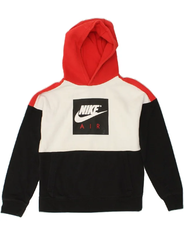 men's long sleeve hoodies -NIKE Boys Air Graphic Hoodie Jumper 12-13 Years Large Multicoloured