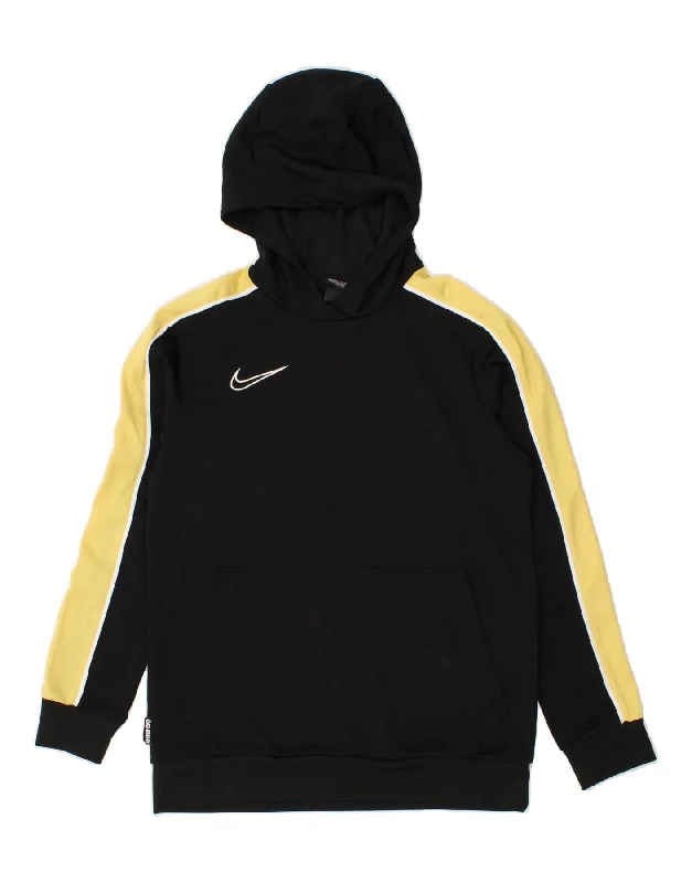 trendy graphic sweatshirts for men -NIKE Boys Dri Fit Graphic Hoodie Jumper 10-11 Years Medium Black