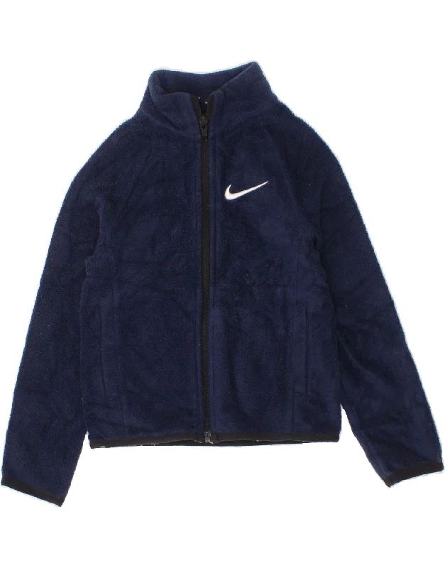 men's heavy-duty coats -NIKE Boys Fleece Jacket 2-3 Years Navy Blue Polyester