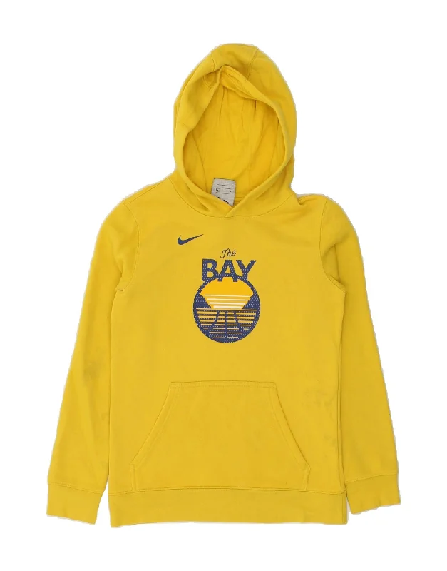 men's fleece hoodies -NIKE Boys Graphic Hoodie Jumper 11-12 Years Medium  Yellow Cotton