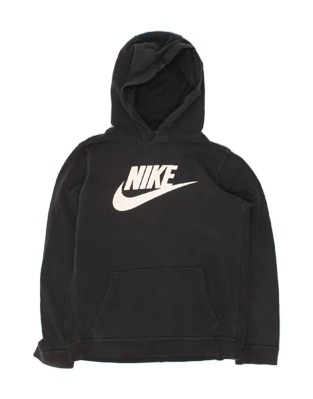 men's hoodie for weekend wear -NIKE Boys Graphic Hoodie Jumper 13-14 Years XL Black Cotton