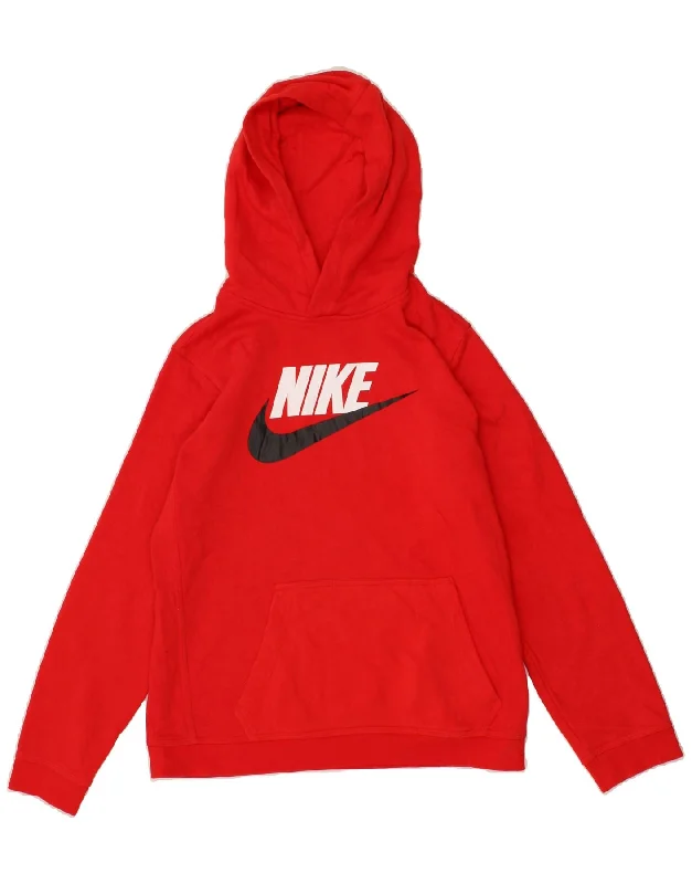 men's hoodie for casual outings -NIKE Boys Graphic Hoodie Jumper 13-14 Years XL Red Cotton