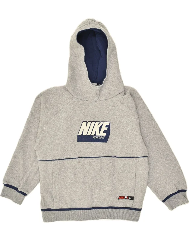 trendy hoodies for men -NIKE Boys Graphic Hoodie Jumper 9-10  Small  Grey