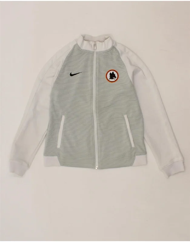 men's rugged jackets -NIKE Boys Graphic Tracksuit Top Jacket 12-13 Years Grey Colourblock