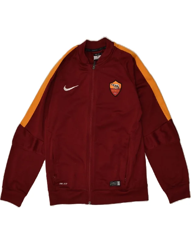 men's bomber jackets with patches -NIKE Boys Graphic Tracksuit Top Jacket 12-13 Years Large Burgundy