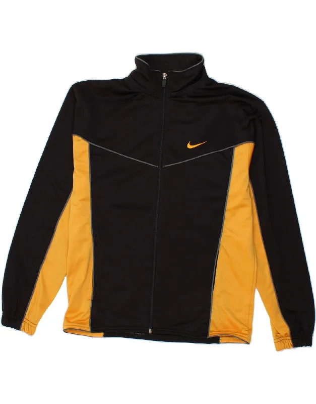 men's quilted winter jackets -NIKE Boys Graphic Tracksuit Top Jacket 15-16 Years XL Black Colourblock