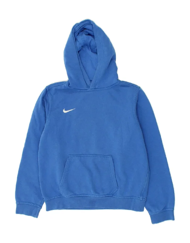 men's stylish fleece hoodies -NIKE Boys Hoodie Jumper 12-13 Years Large Blue Cotton